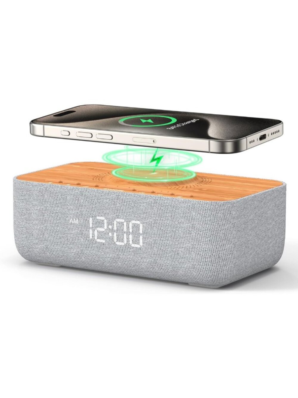 15W Magnetic Wireless Charging Alarm Clock & White Noise Machine - Sleep Aid